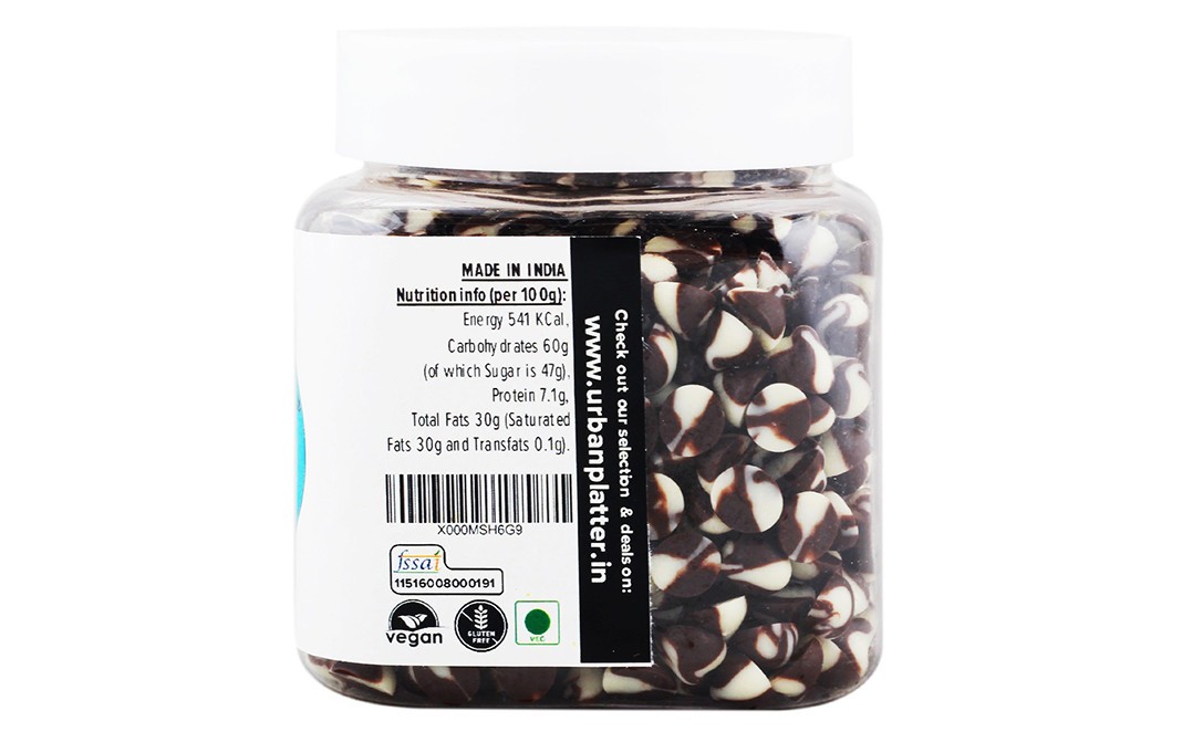 Urban Platter Dark & White Twin Choco Chips   Jar  200 grams